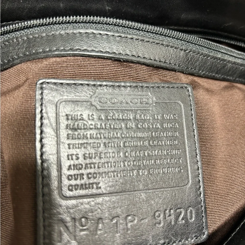 Vintage Black 9420 Coach Bonnie zip leather satchel - Picture 7 of 10